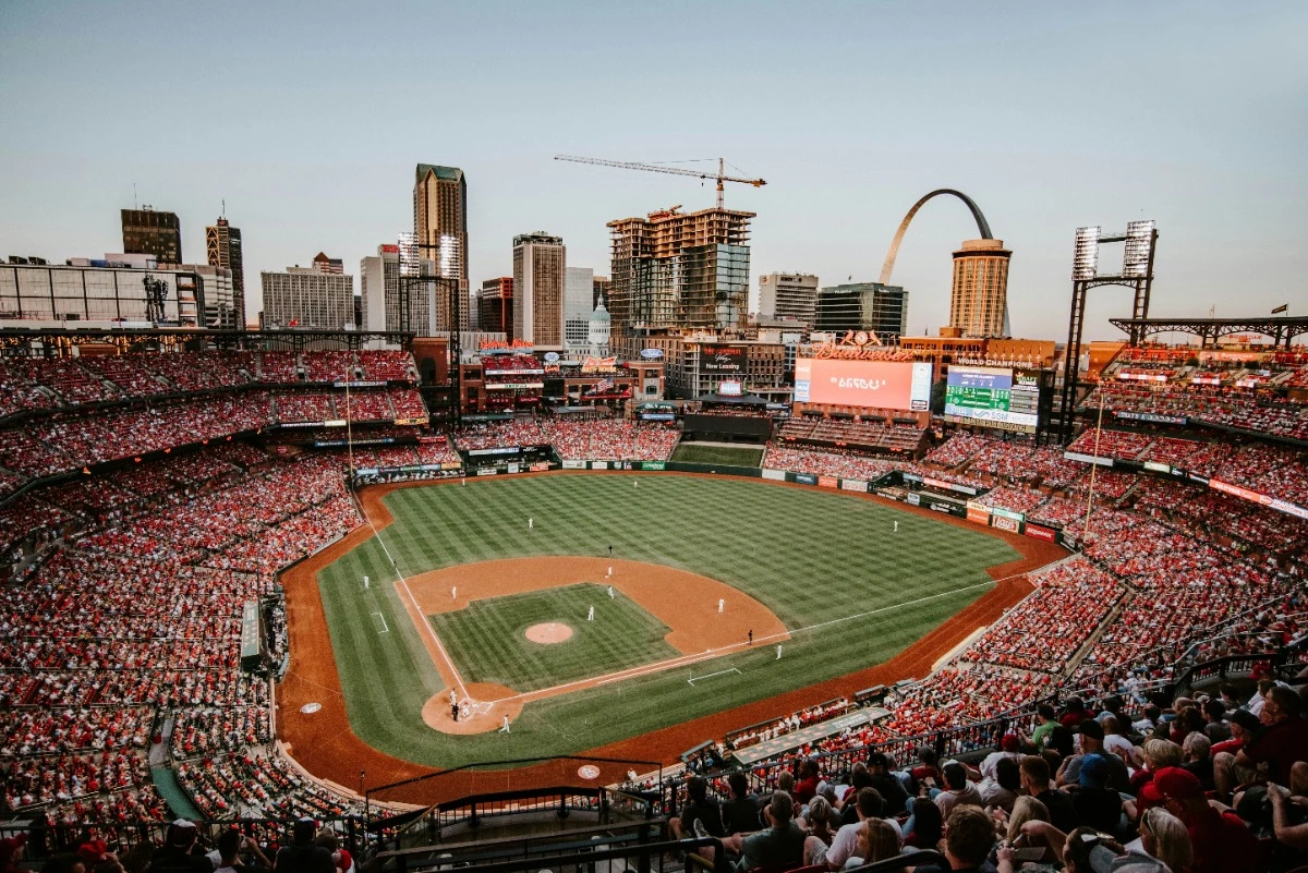 Busch Stadium St. Louis skyline